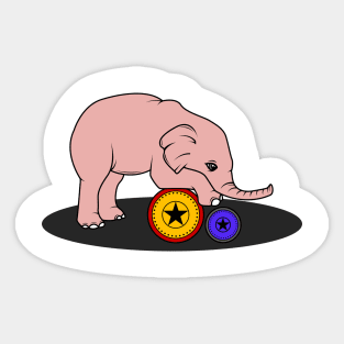 Elephant baby with a ball from the circus Sticker